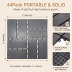 44 PCS 12"x12" Interlocking Deck Tiles - Image 4