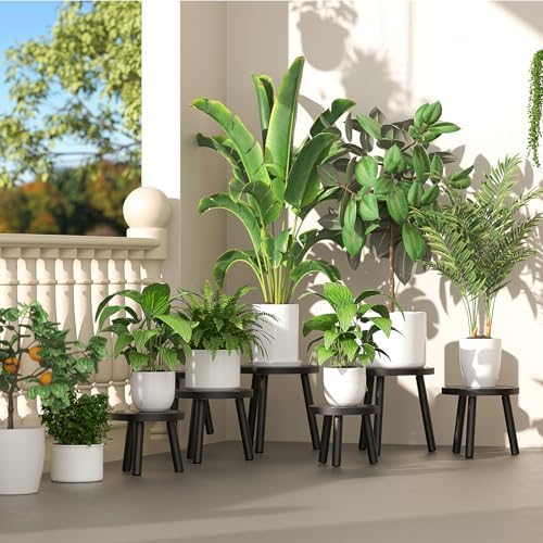 3-Pack Wood Plant Stands Indoor, Single Plant Stand - Image 2