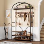 Garvee Coat Rack with Shoe Storage, 16 Hooks, Entryway Organizer - Image 2
