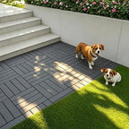 44 Pack Plastic Interlocking Deck Tiles, Dark Gray - Image 5