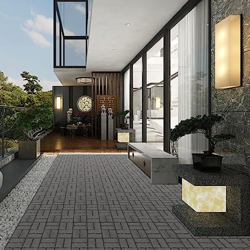 Domi Plastic Interlocking Deck Tiles, 44 Pieces One Pack, Dark Gray by domioutdoorliving