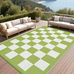 Garvee Waterproof Outdoor Rug 9x12 Plastic Straw Reversible Carpet Modern by Garvee
