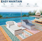 Garvee 9x12 Outdoor Area Rug Waterproof Plastic Straw Rug, Boho Reversible RV - Image 3