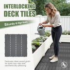 60 PCS Plastic Interlocking Deck Tiles, 11.8"x11.8" Patio Flooring - Image 2