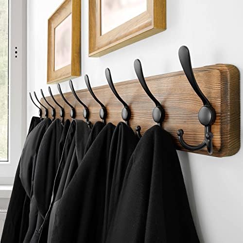 SKOLOO Rustic Coat Rack Wall Mount, 10 Hooks, 38.6'' Long, Solid Wood - Image 2