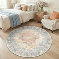 RELEANY Washable Area Rug, Round 4ft by RELEANY