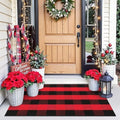 OLANLY Fall Door Mat, Buffalo Plaid Rug by OLANLY