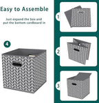 Black Foldable Storage Cubes Bins, Fabric Storage Box Cubes Organizer Baskets - Image 6