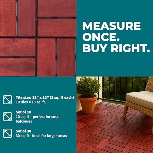 Bliss Outdoors Acacia Interlocking Deck Tiles - Image 5