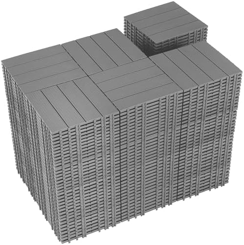 216 PCS Plastic Interlocking Deck Tiles by SkillMaid