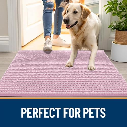 OLANLY Dog Door Mat for Muddy Paws 44x24, Extra Absorbent Chenille Mud Mat - Image 6