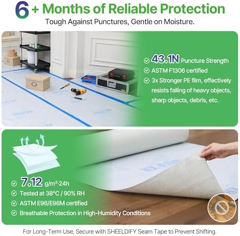39" x50' Heavy-Duty Floor Protection | Construction Grade Carpet Protector | - Image 3