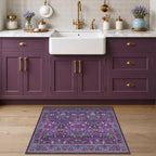 Washable Small Purple Rug 2x3 for Entryway Non Slip, Bohemian Throw Rug for - Image 6