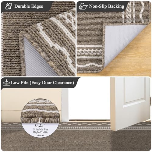 Ileading Hallway Runner Rug 2x6ft Kitchen Floor Mat Modern Geometric Non Slip - Image 3