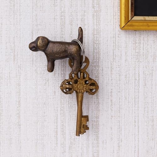 Indian Shelf Puppy Dog Wall Hooks Heavy Duty Iron Leash Key Holder 3 Pack by IndianShelf