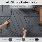 44 Pack Interlocking Deck Tiles, Easy Snap All-Weather Outdoor Deck Tiles - Image 4