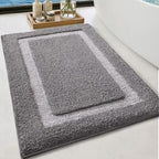 Color&Geometry Gray Bathroom Rugs 30x20, Extra Soft Absorbent Microfiber Bath - Image 2