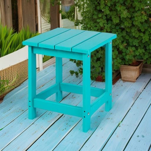 LZRS Patio Side Table, Heavy Duty HDPE Outdoor End Table - Image 2