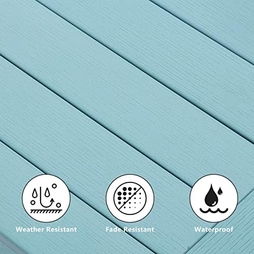 Meluvici Double Adirondack Side Table Weather Resistant, Outdoor Rectangular - Image 4