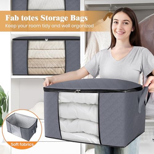 Fab totes 10 Pack Storage Bags for Clothes Blanket Storage Bins - Image 5