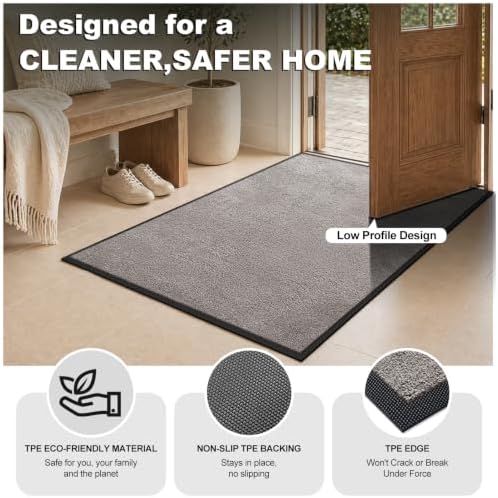 Mibao Super Absorbent Front Door Mat, Non-Slip Washable Indoor Doormats - Image 4