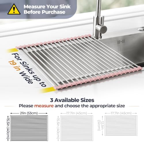Tomorotec Roll Up Dish Drying Rack Over Sink, 304 Steel - Image 4