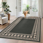 GarveeHome Solid Bordered Easy Jute Rug 5x7 Washable Jute Rugs by GarveeHome