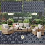 SAND MINE Waterproof Outdoor Rug 9x18 ft, Reversible Plastic Straw Area Rug - Image 3