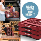 CleverMade Collapsible Milk Crates, 25L 1 Pack, 50 lb, Brick Red - Image 6