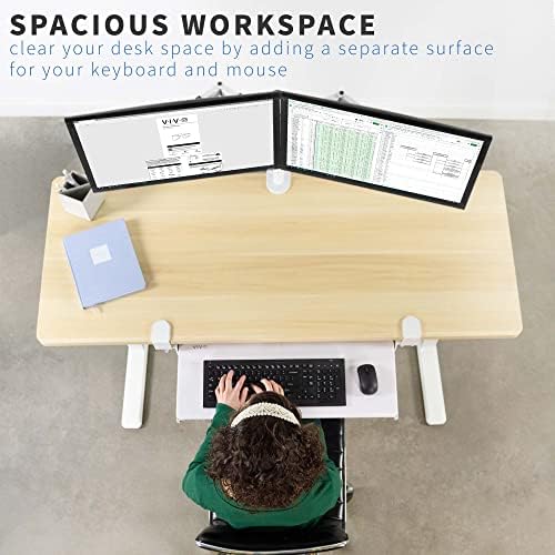 VIVO Large Clamp-on Computer Keyboard and Mouse Under Desk Slider Tray - Image 2