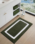 Color&Geometry Green Bathroom Rugs 36x24, Extra Soft Absorbent Microfiber Bath - Image 3