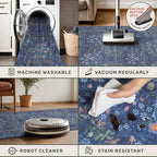 Dark Blue 3x10 Extra Long Wide Runner Rug - Image 4