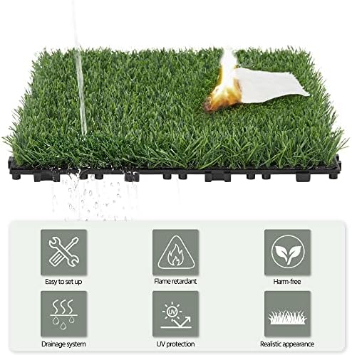 Yaheetech Artificial Grass Turf Tiles 12" x 12" - Image 5