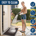 Smiry Front Door Mat Outside Entrance, Low Profile Rubber Doormat - Image 6