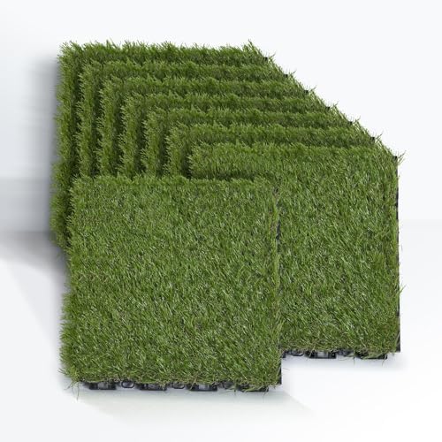 Artificial Grass Turf Tile 12"x12" Synthetic Turf Grass Self-Draining by Unknown