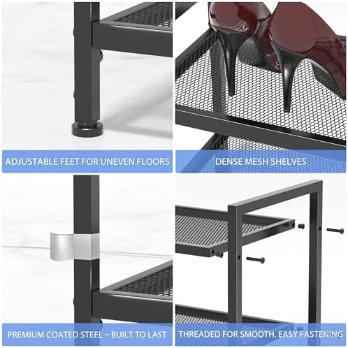 Expandable Shoe Rack for Closet, 2-Tier Shoe Storage - Image 5