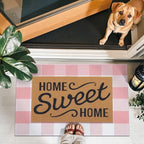 OLANLY Buffalo Plaid Rug 2'4" x 3'7" – Pink and White Cotton Checkered Doormat - Image 2