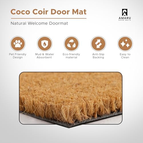 Coir Welcome Mat, 17 x 29 in - Image 3