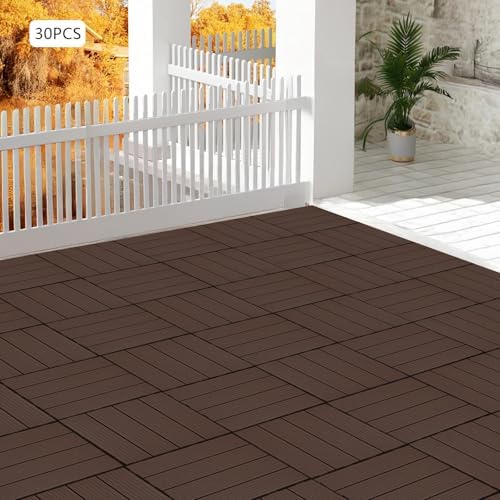 30 Pack Interlocking Deck Tiles 11.8"x11.8" Interlocking Patio Deck Tiles - Image 7
