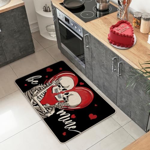 Valentines Day Skeleton Welcome Front Door Mat - Image 2