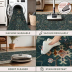 Dark Green Oushak 2x4 Entryway Rug - Image 4