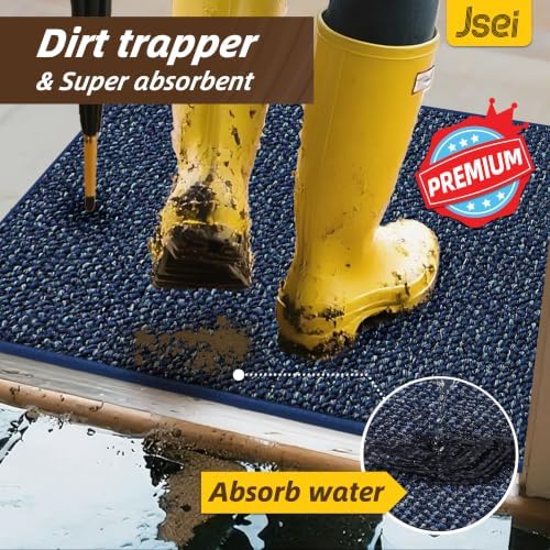 JSEI Dirt Trapper Door Mat 20" x 32", Non-Slip Washable Doormats - Image 5