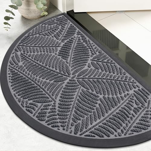 Colorxy Half Circle Waterproof Door Mat, Sturdy Rubber Doormat by Colorxy