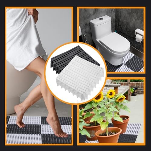Tinideya 50 Pcs Drainage Interlocking Floor Tiles - Image 6