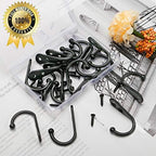 ZAYBOD 25 Pcs Black Wall Mounted Coat Hooks, Hanger Hook - Image 2