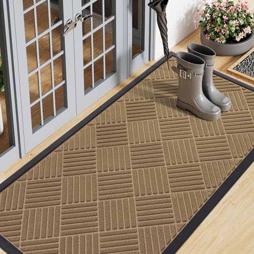 Smiry Front Door Mat Outside Entrance, Natural Rubber Doormat, 71x23 Inch by Smiry