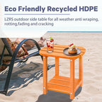 LZRS 2-Tier Patio Side Table, Heavy Duty HDPE Outdoor End Table - Image 7