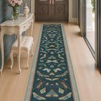 Hazo Haus 2x10 Hallway Runner Rug, Washable Foldable Green Boho Carpet by HazoHaus