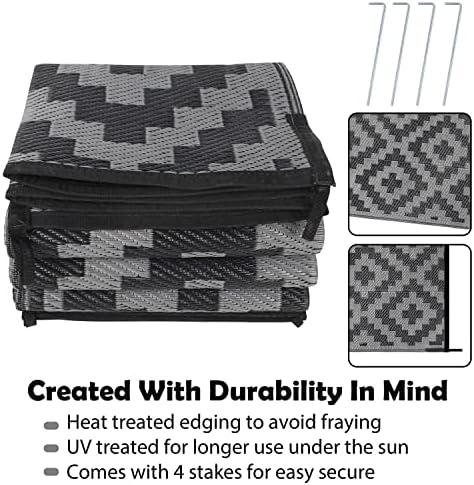 SAND MINE Waterproof Outdoor Rug 6x9 ft, Plastic Reversible Rug, Modern Area Rug - Image 3
