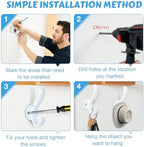 10 Pack Coat Hooks Wall Mount Heavy Duty Utility Retro Double Hooks - Image 5